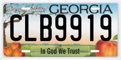 GA license plate CLB9919