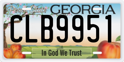 GA license plate CLB9951