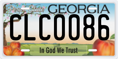 GA license plate CLC0086