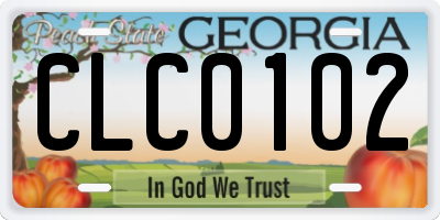 GA license plate CLC0102