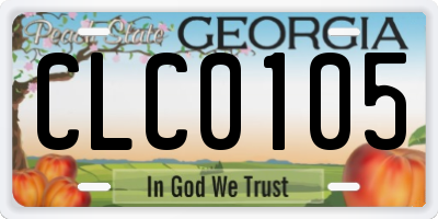 GA license plate CLC0105