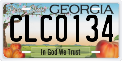 GA license plate CLC0134