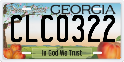 GA license plate CLC0322