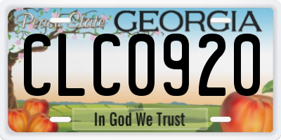 GA license plate CLC0920