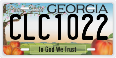GA license plate CLC1022