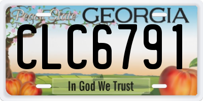 GA license plate CLC6791