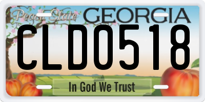 GA license plate CLD0518