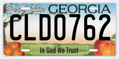 GA license plate CLD0762