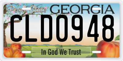 GA license plate CLD0948