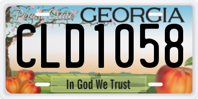GA license plate CLD1058
