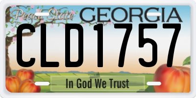 GA license plate CLD1757