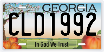 GA license plate CLD1992