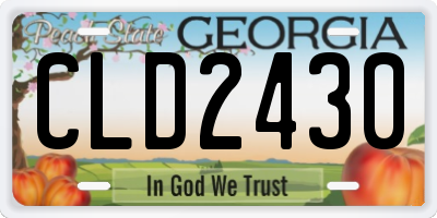 GA license plate CLD2430