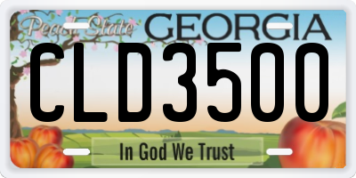 GA license plate CLD3500