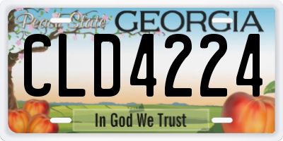 GA license plate CLD4224