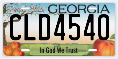 GA license plate CLD4540
