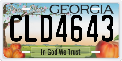 GA license plate CLD4643