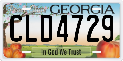 GA license plate CLD4729