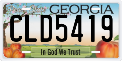 GA license plate CLD5419
