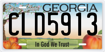 GA license plate CLD5913