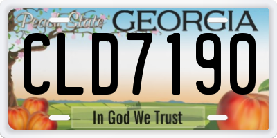 GA license plate CLD7190