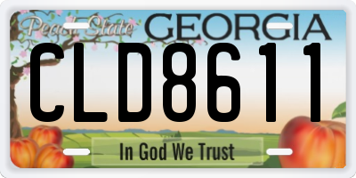 GA license plate CLD8611