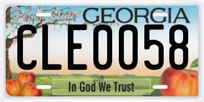 GA license plate CLE0058