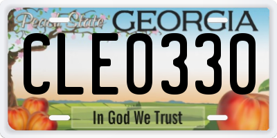 GA license plate CLE0330