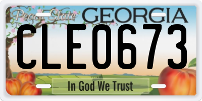 GA license plate CLE0673