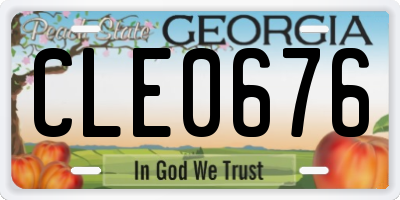 GA license plate CLE0676