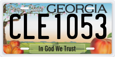 GA license plate CLE1053