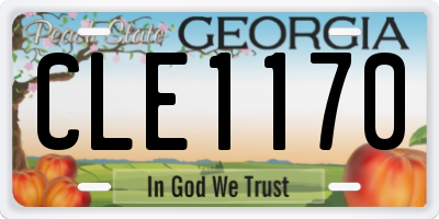 GA license plate CLE1170