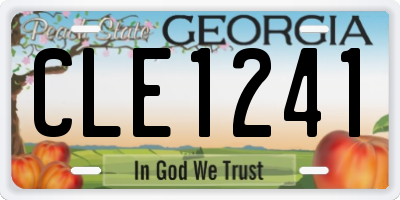 GA license plate CLE1241