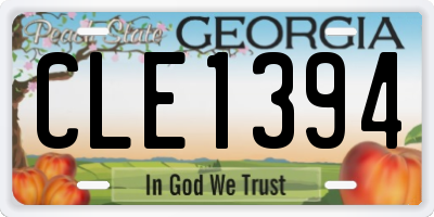 GA license plate CLE1394