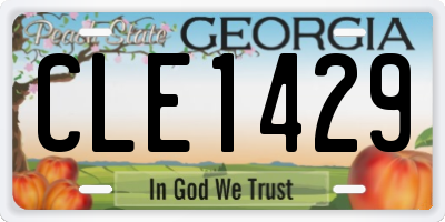 GA license plate CLE1429