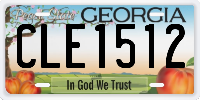 GA license plate CLE1512