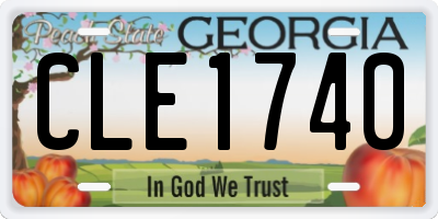 GA license plate CLE1740