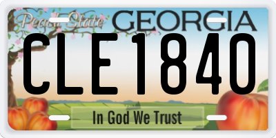 GA license plate CLE1840
