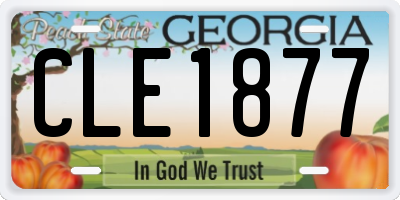 GA license plate CLE1877