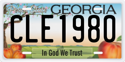 GA license plate CLE1980