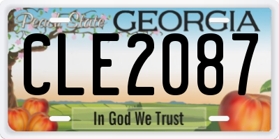 GA license plate CLE2087