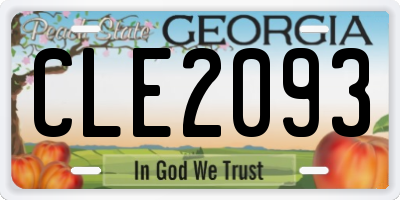 GA license plate CLE2093