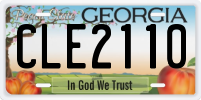 GA license plate CLE2110