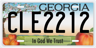 GA license plate CLE2212