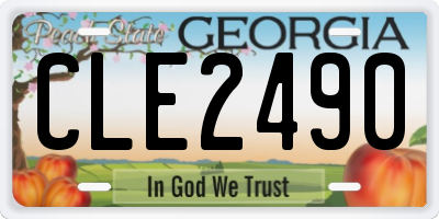 GA license plate CLE2490