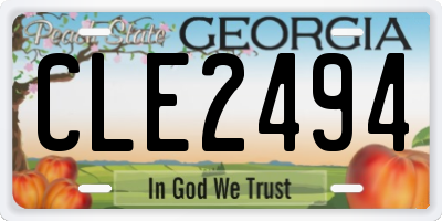 GA license plate CLE2494