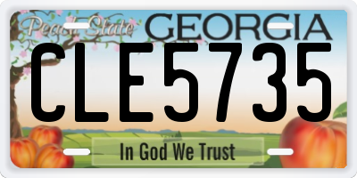 GA license plate CLE5735