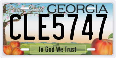 GA license plate CLE5747