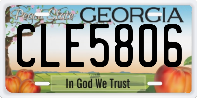 GA license plate CLE5806