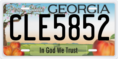 GA license plate CLE5852